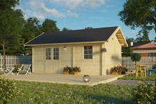 Gartenhaus Blockhaus Holzhaus LAYANA 40 mm 595x410 cm m. Schlafboden&Fußboden