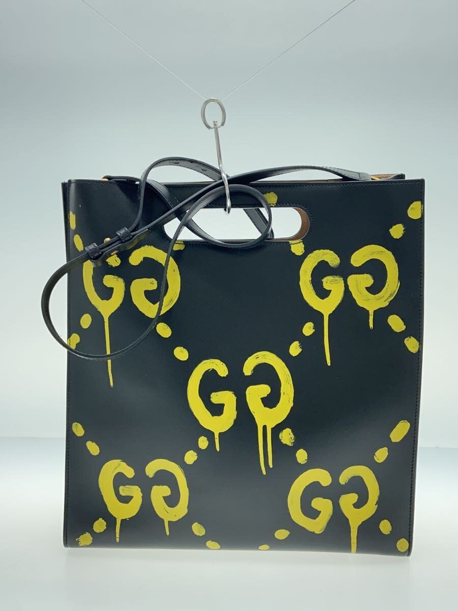 GUCCI Other Ghost Print 2 Way Bag Leather Black 414476 GUCCI Other Ghost Print 2 Way Bag Leather Black 414476