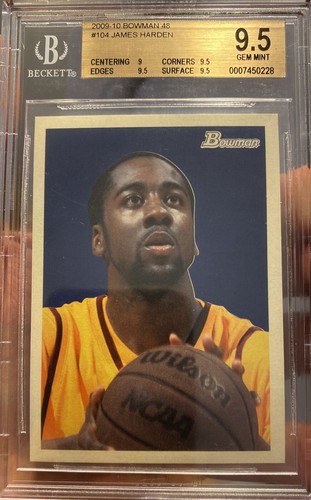 2009 Bowman James Harden Rookie Topps Gem Mint 9.5 BGS Serial #779/2009 - Picture 2 of 3