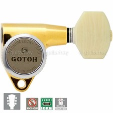 NEW Gotoh SG301-M07 MGT L3 R3 LOCKING Tuners w/ Small IVORY Buttons 3x3 - GOLD