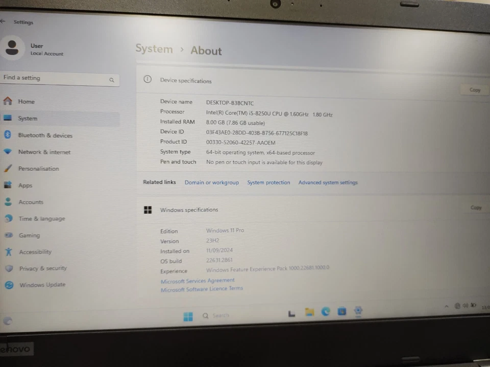 Lenovo Laptop Thinkpad L480 i5-8250U 1TB SSD 8GB RAM *CRACKED HOUSING* - Image 2 of 4