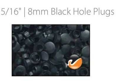 8 Black Plastic HOLE PLUGS 5/16 Inch Cars Bumpers Fences Cabinets Vinyl