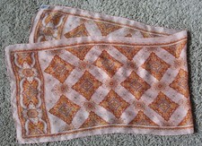 Vintage Burmel Long Scarf - Peach Orange