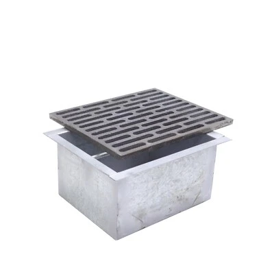 FONDERIA BONGIOVANNI Griglia in ghisa cm 24x24 per camino con cassetto raccogli cenere in acciaio