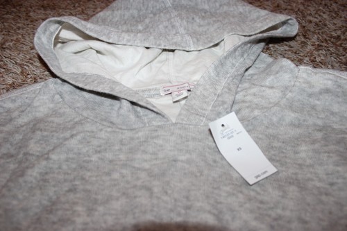 NWT GAP womens long sleeve double face hoodie sweatshirt gray heather sz XS - Picture 2 of 2