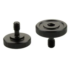 2-Pack Black Metal 1/4" M to 1/4" F Screw Adapter f Camera Tripod L Type Stand
