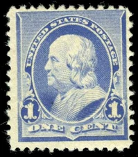 US # 219  1¢ Franklin, Fine+ NH MNH