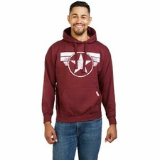 Official Marvel Mens  Captain America Logo Pullover Hood Burgundy S - XXL