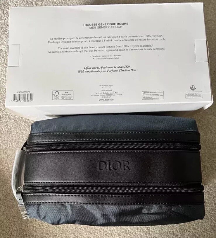 Dior Beaute Men Navy Black Toiletry Bag Dropp Pouch Travel