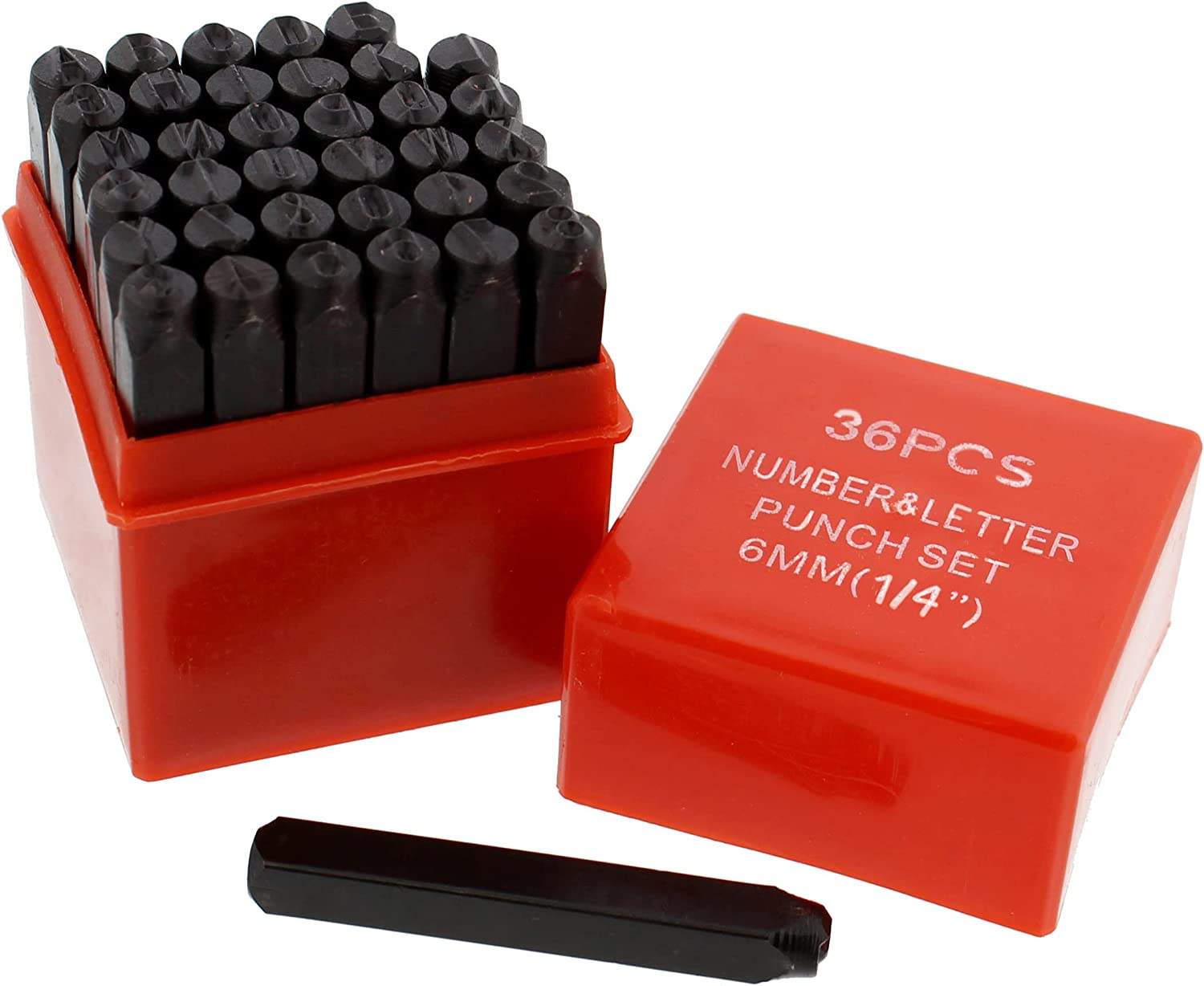 Metal Large 1/4In Stamping 36-Piece Tool Kit – Alphabet, Numbers, Symbols Steel