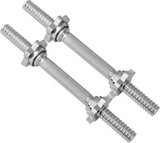 Threaded Dumbbell Handles, Set of 2, with Star Collars, Fits 1 Standard Plates
