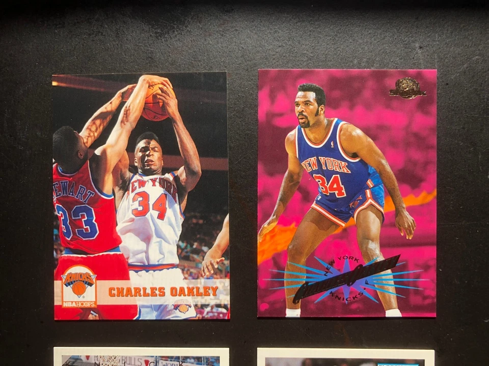 CHARLES OAKLEY Upper Deck de 1990, Flleer, SkyBox, 4 tarjetas de baloncesto hechas en EE. UU. Foto 3 de 4