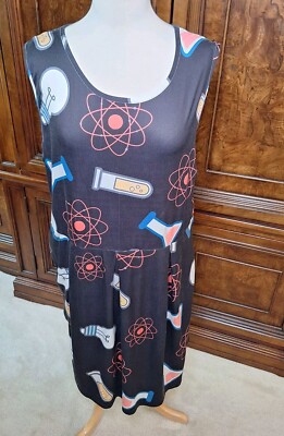 Aster By FIRMIANA SCIENCE Dress Women's Size 1X NOVELTY Fusion Light Bulb Beaker