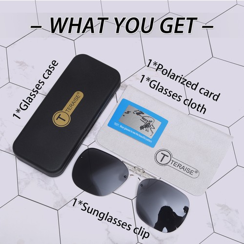 Gafas de sol con clip TERAISE abatibles HD polarizadas unisex para conducción al aire libre/conducción UV400 - Imagen 7 de 41