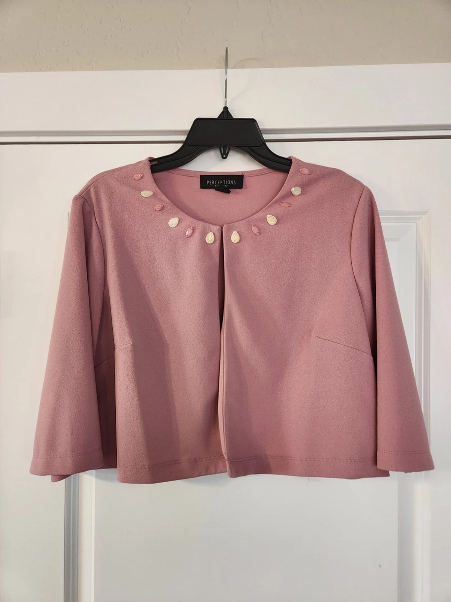 Womens Perceptions Dusty Pink Crop Jacket Size XL eBay