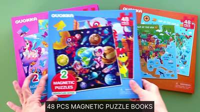 QUOKKA 2x48 Pieces Magnetic Travel Puzzles for Toddlers 3-5