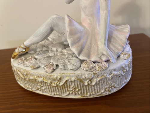 Decorative Upcycled Ceramic Gothic Ballerina Figurine Music Box W/ Gold Accents - Picture 17 of 18