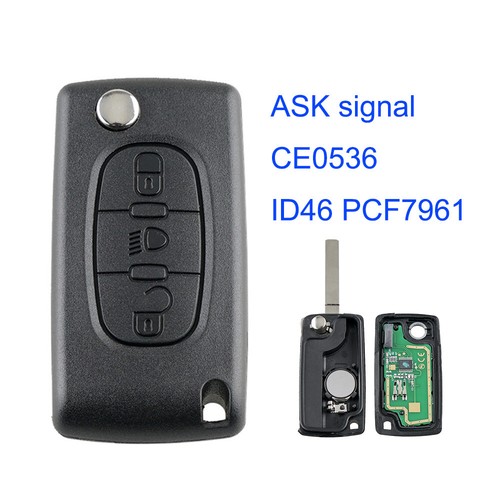 Für Peugeot 3 Tasten ID46 Auto mit PCF7961-Chip Auto Funkschlüssel Fernbedienung - Bild 2 von 8