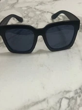 Women’s Boyfriend Style XXL Oversize Horned Rim Thick Plastic Matte Black -FR SH