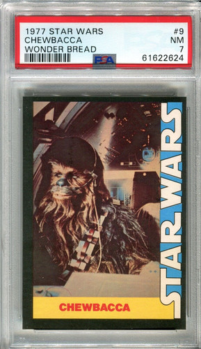 1977 Wonder Bread Star Wars #9 Chewbacca — PSA 7