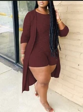 Casual O Neck Two Piece Romper Set