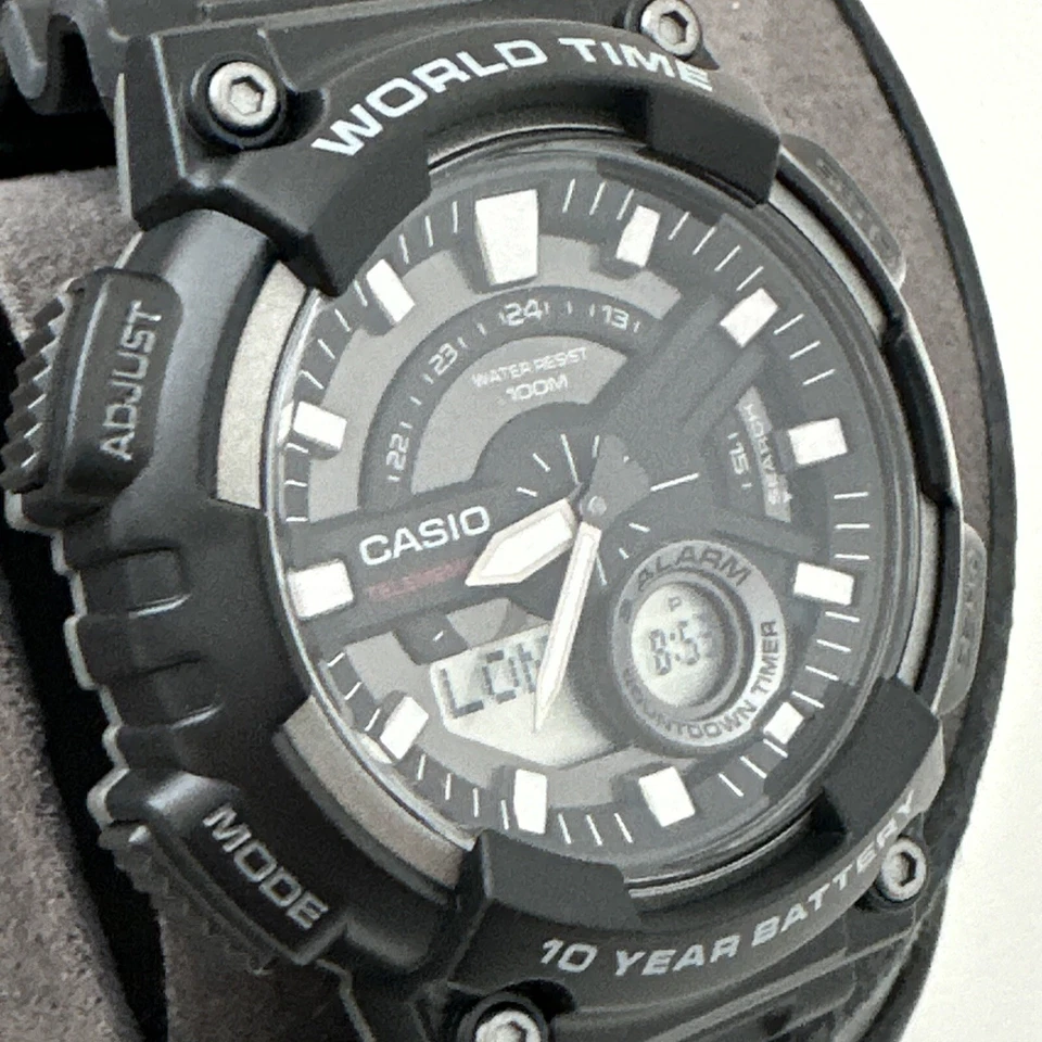 Reloj Casio AEQ110W-1BV, Telememo 30, 100M, 3 Alarmas,Cronógrafo,Batería 10 Años Foto 2 de 4
