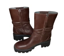 Franco Sarto Womens Black or Brown Emerson Ankle Boots Size 9 Pre-Owned