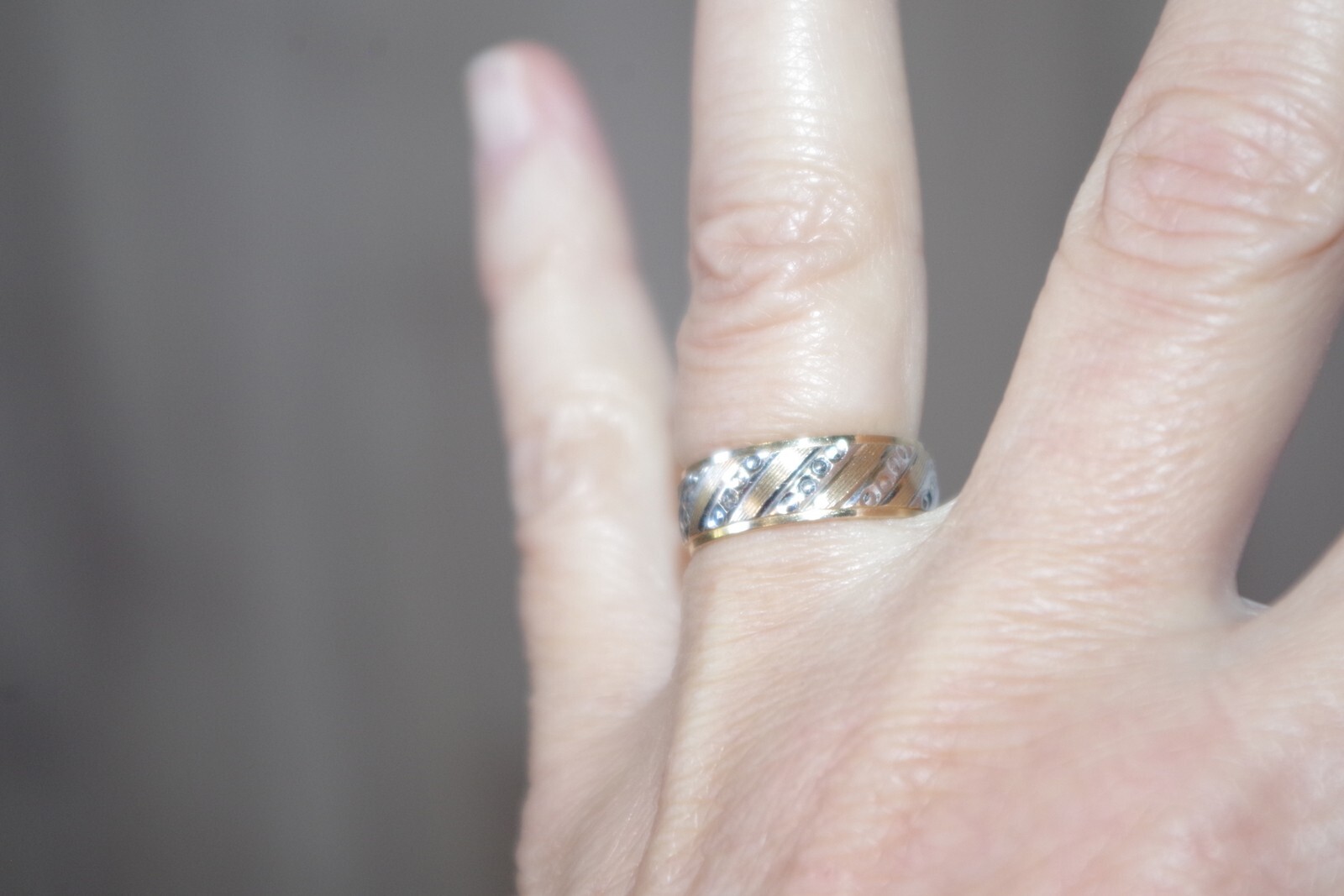 Quality Solid Yellow Gold 10K Thick Two-Tone Diam… - image 15