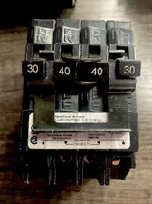 Siemens Q23040CT2 2 Pole 30 Amp 2 Pole 40 Amp 2 Pole 120/240VAC Quad Breaker