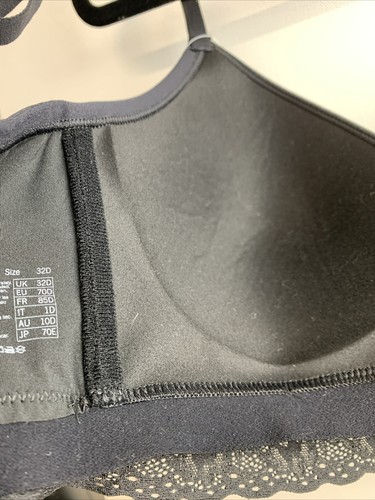 New Natori 723154 Bliss Perfection Contour Soft Cup Bra Sz 32D Black UK 32D - Picture 8 of 8