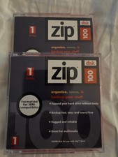 2 Iomega Zip 100 Disks with Hard Case-Never Used