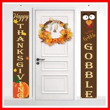 Thanksgiving Porch Sign Banners Set - Reusable Fall Holiday Door Decorations ...