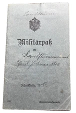 WWI Imperial German Army Military Pass PAUL SCHNEIDER IR331