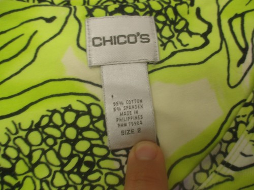CHICO'S Size L Womens Cotton Blend V-Neck Short Sleeve Stylish Summer Top 617 - Picture 7 of 8