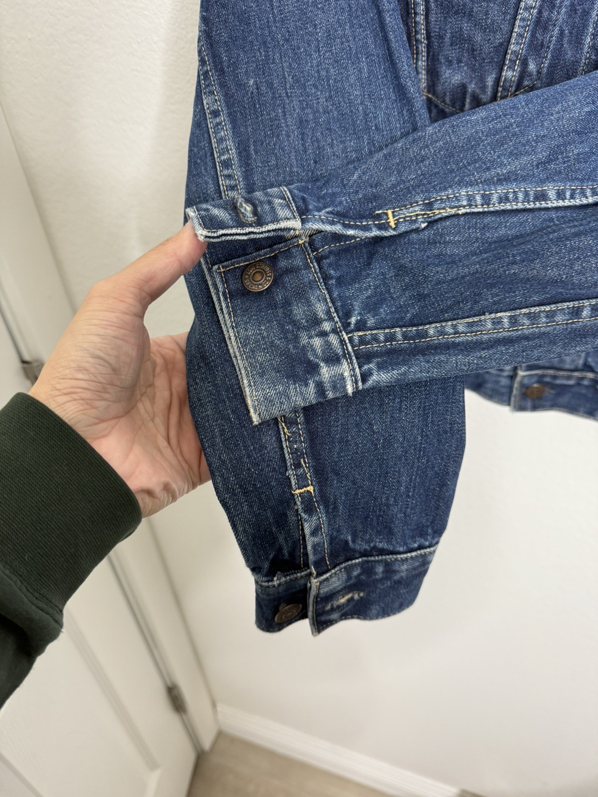 Levis VTG  Big E Trucker Jacket Type 3 O Stamp Early 1960s RARE PATCH image 7