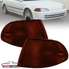 Smoke Amber Corner Lights Fits 1992-1995 Honda Civic Eg 4dr Sedan Signal 92-95 Smoke Amber Corner Lights Fits 1992-1995 Honda Civic Eg 4dr Sedan Signal 92-95