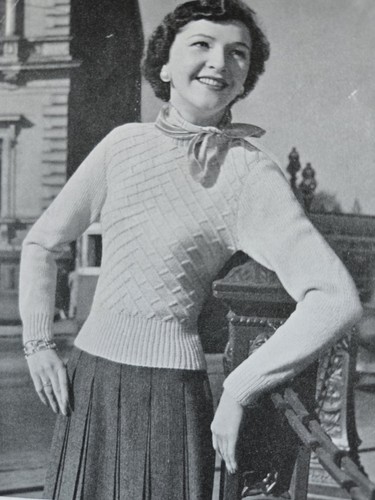 1950s Tyrolean Skinny Rib Fair Isle Blackberry Patons 406 Knitting Pattern - Photo 5/10