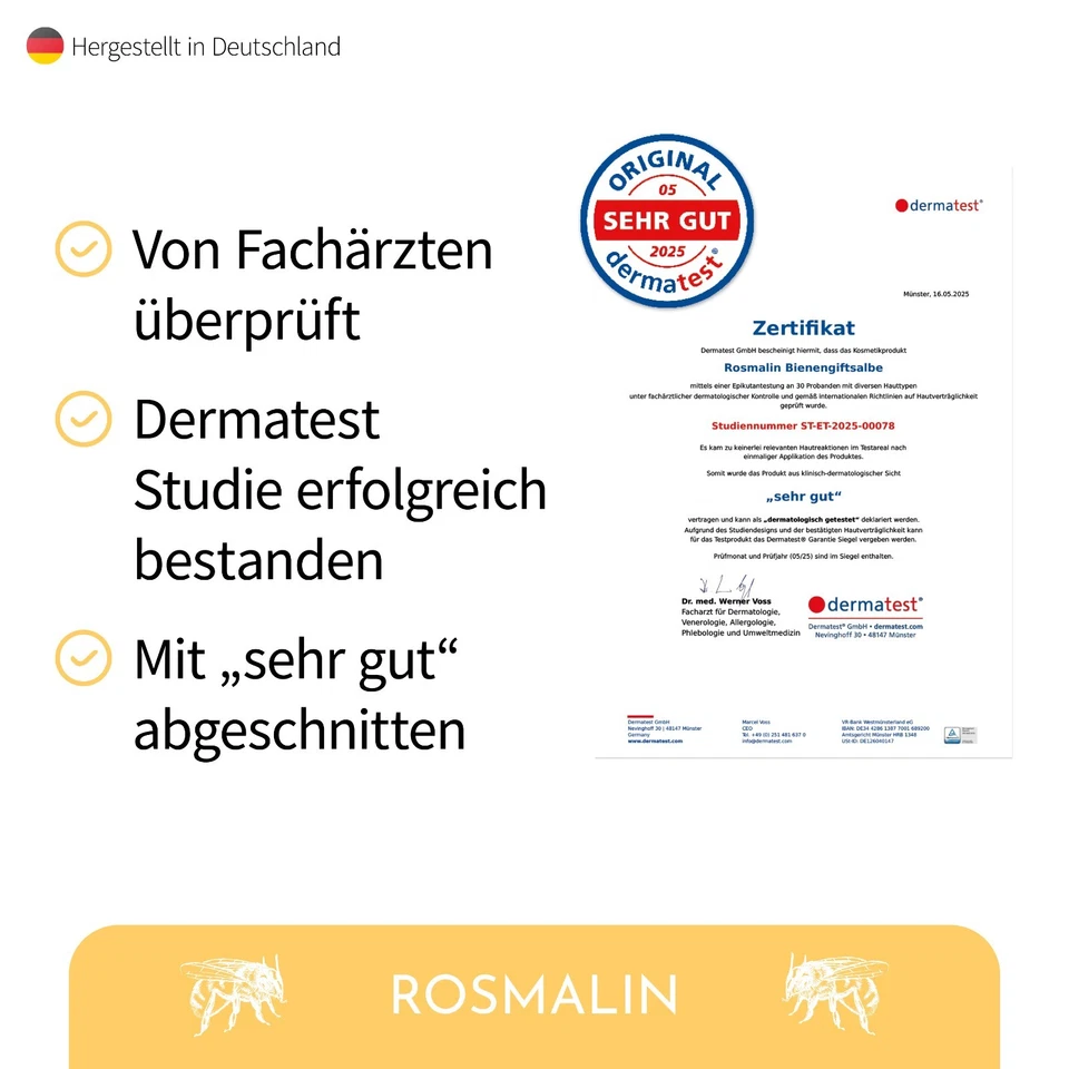 Rosmalin® Bienengift Salbe hochdosiert - Effektive Bienengift Creme - Bild 2 von 4