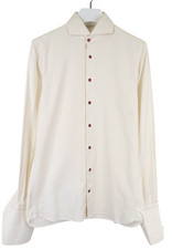 SUITSUPPLY Formal Shirt Men's LARGE Beige Collared Button-Up Dress