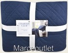 Charter Club Bailey Scallop Cotton FULL / QUEEN Quilt & Shams Set Navy Blue — photo 1