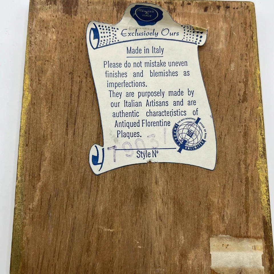 Cuadro de pintura floral dorado florentino italiano MCM de colección Foto 4 de 4