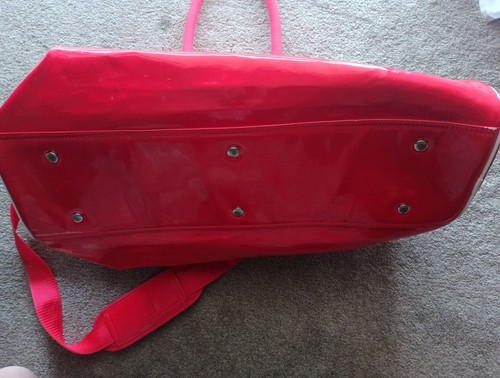 Mini Cooper Duffel Bag Patent Red Weekender Bag Carry On Travel Gym - Picture 5 of 7