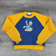 Vintage Donald Duck Sweater Youth Kids Disney Distressed 80s Sweatshirt READ