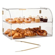 VEVOR Bakery Display Case Acrylic Countertop Pastry Case 2-Tier Rear/Front Door