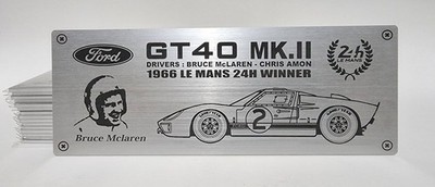 1/10 Ford GT40 MK2 #2 Winner 24h Le Mans 1966 Metal Name Plate Plaque for Exoto