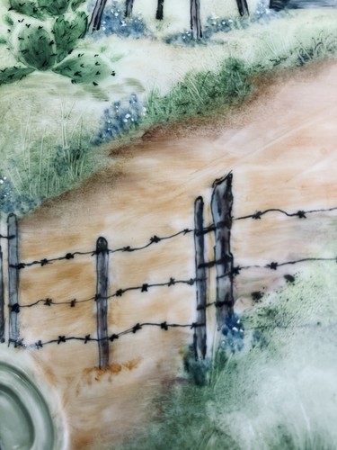 Handgemaltes Porzellanbild Landschaft auf Porzellan - Unikat - Bild 3 von 5