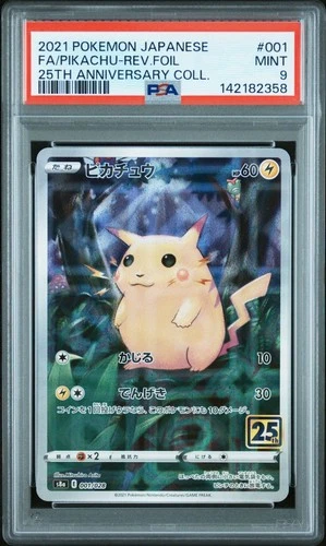 PSA 9 Pikachu Reverse Holo 001 Pokemon 25th Anniversary Collection Japanese 2021