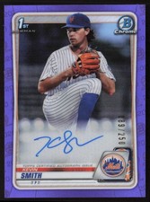 Kevin Smith 2020 Bowman Chrome Prospect Auto Purple Refractor /250 - Mets