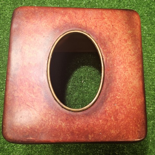 Cubierta de caja de pañuelos vintage cerámica dorada/cobre francesa elegante victoriana usada en excelente estado - Imagen 4 de 7