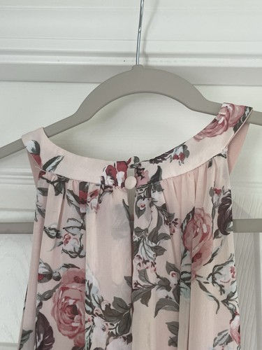 R&K Women’s Halter Neck Maxi Pink Floral Tie Back Feminine Dress Wedding Size 8 - Picture 9 of 11
